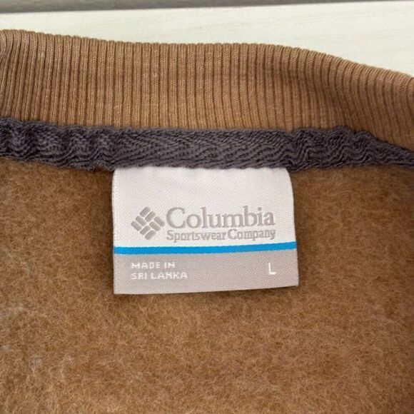 Columbia Mens Hart Mountain II Crewneck Fleece Sweatshirt Delta Brown Large - Picture 5 of 13